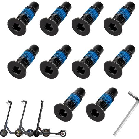 Scooter Vis à Tête Frontale Accessoires Kit de Vis Fixe 10 PCS Compatible pour Xiaomi M365 1S Pro Mi3 Ninebot Max G30 ES Série F Série Scooter (1/5)