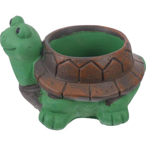 Pot de Fleurs Tortue en Céramique pour Plantes Succulentes et Cactus, Jardinière Décorative de Bureau, Pot Intérieur Original pour Mini-Plantes, Présent Créatif pour Amateurs (1/5)