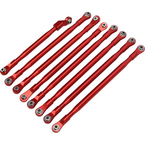 Spurstangensatz mit Aluminium-Stabilisator für Axial SCX6 JLU 1/6 RC-Car (rot) (1/5)