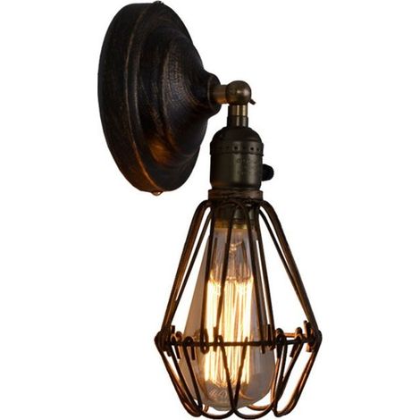 Applique Murale Industrielle,Lampe Murale Retro,E27 Vintage Interieur Lampe,douille réglable abat-jour ,pour Maison de Café Loft Cuisine Salon et chambre d'htel (ampoules non comprises) (Bronze) (1/5)