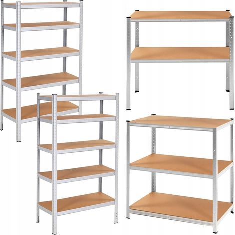 2x LAGERREGAL 180x90x40 cm Metall GARAGENREGAL Stecksystem MIT BÖDEN 875kg (1/5)