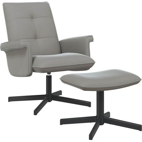 Sedia girevole con poggiapiedi Grigio Chiaro Velluto vidaXL (1/5)