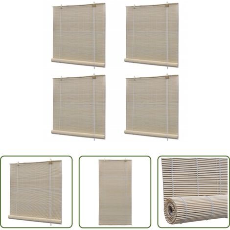 Store roulant - Stores à rouleau Bambou naturel 4 pcs 120x160 cm (1/5)
