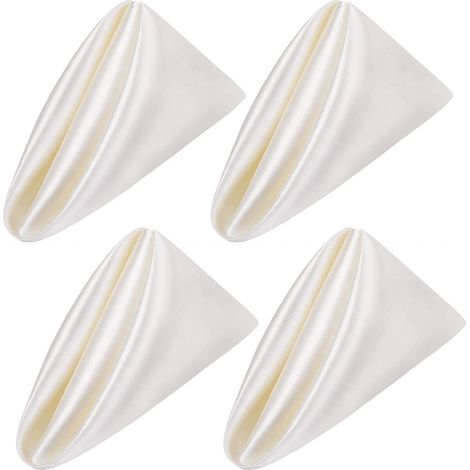 Serviette De Table - Polyester - 43 x 43 Cm - Réutilisable Pour Mariage Fête Ou Usage Quotidien - Lot De 4 (1/5)