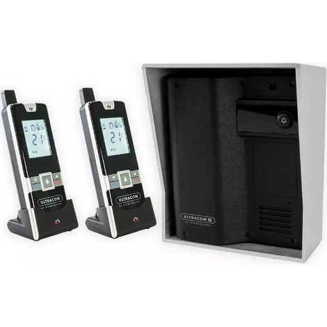 Interphone sans-fil ouverture gâche / portail via combiné - UltraCOM2 + visière argentée + 2 combinés (1/5)