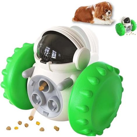 Jouet pour chien - Jouet d'alimentation pour chien - Distributeur de friandises pour chien - pour chiens et chats - ABS - vert - 13,8 x 8 x 11,1 cm (1/5)