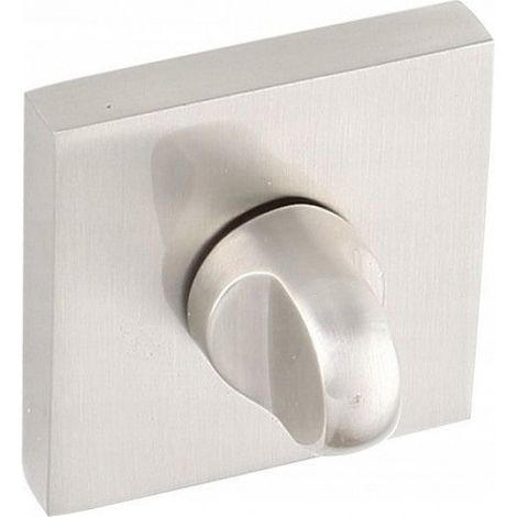 Rosace carrée inférieure pour poignée de porte de toilettes Bingo - Satin - Verrouillage pratique - Quincaillerie de montage (1/2)