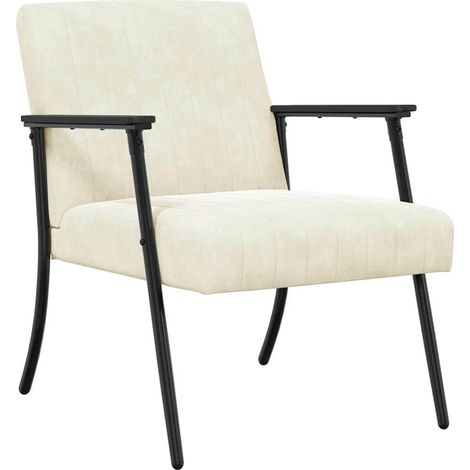sillón Crema 59 x 75 x 78 cm Terciopelo vidaXL