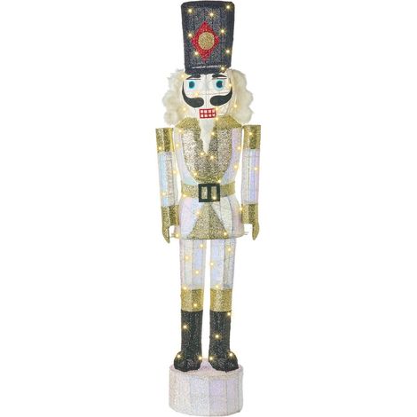 Christmas Outdoor LED Decoration Gold and White Metal 152 cm Xmas Garden Ornament Lightup STOROVAN (1/5)
