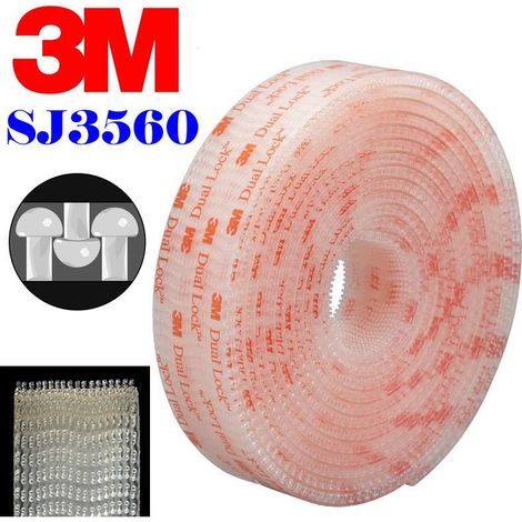 Velcro adesivo Dual lock SJ3560 3M trasparente da 25mm Larghezza - 25mm x 5MT (1/4)