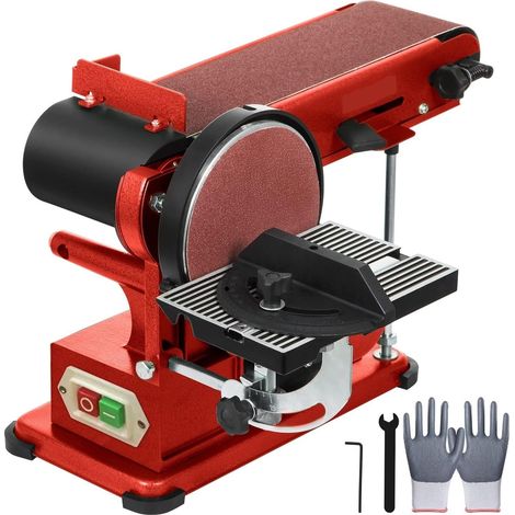 Ponceuse à Disque à Bande 4x36 Pouces et Disque de 6 Pouces, Ponceuse à Bande à Disque de Paillasse 375W Ponceuse d'établi puissante for Le Travail du Bois (1/5)