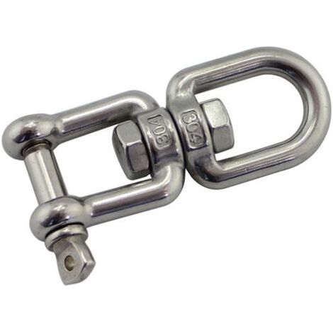 Pièces M8, acier inoxydable, crochet à œillet pivotant double face, tête en Y, connecteur annulaire rotatif pour suspendre sacs de sable, balançoires, chaises suspendues (1/4)