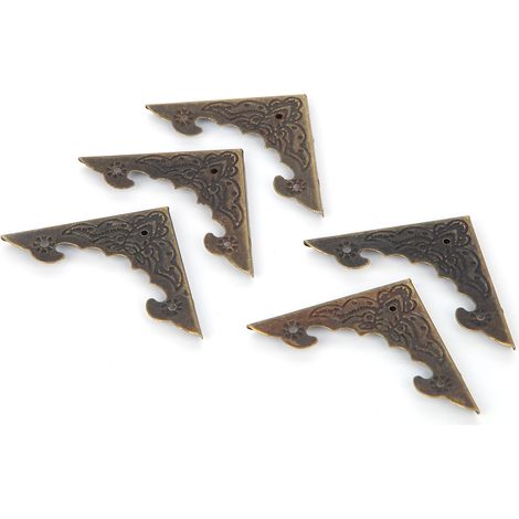 20 pièces coins décoratifs en laiton pour coffret à bijoux, protections d'angles 40x40x4mm pour emballage cadeau (1/5)