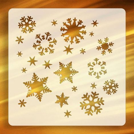 Pochoir Flocon De Neige - Réutilisable Pour Peinture Sur Verre Bois Plastique - Idéal Décoration De Noël - Lot De 1