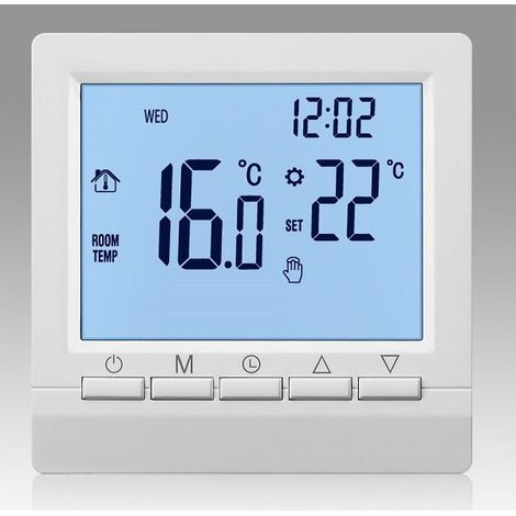 Ecleanfy - Thermostat de chaudière à gaz – Régulateur de température 1.5V – Alimentation par batterie – Programmable hebdomadaire – Écran rétro-éclairé (1/4)