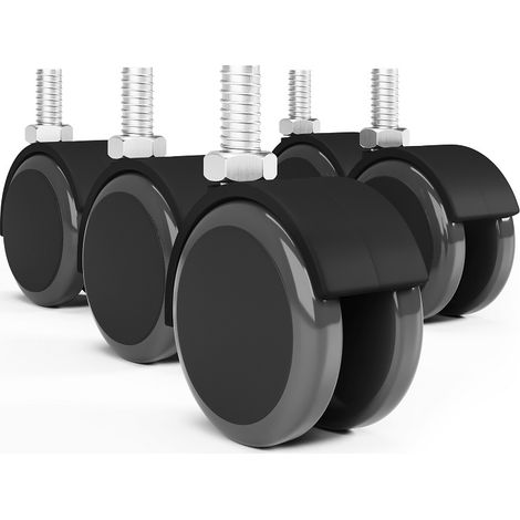 Bürostuhlrolle 50mm Möbelrolle Bodenschonend 10mm Ohne Bremse 5er Pack