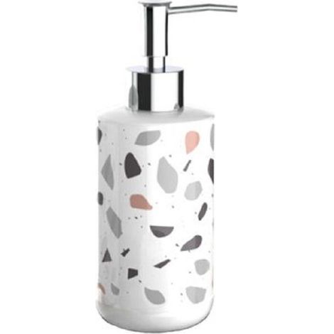 Cleafe - Dispenser Porta Sapone Liquido Graniglia Bianco Multicolore Arredo Bagno 69834 - (1/2)