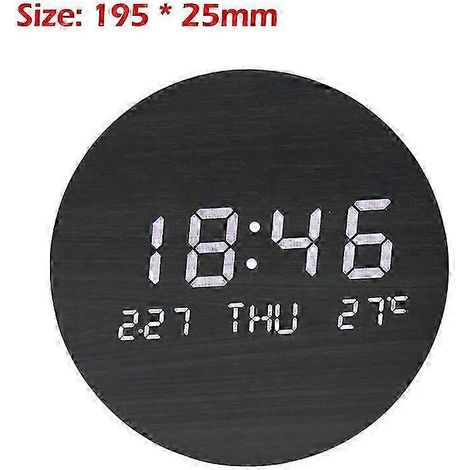 Horloge murale numérique LED, affichage multifonctionnel de la température, de la date et de l'heure, réveil silencieux, convient aux chambres et aux salons, modèle 3. (1/5)