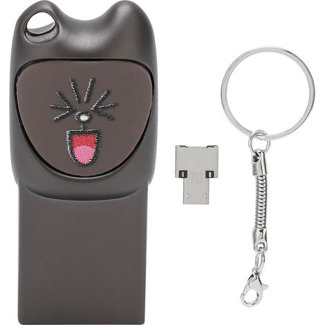 Clé USB 2.0 64Go gris foncé, mémoire flash rapide avec adaptateur pour Android, stick amusant à motif cartoon. (1/5)