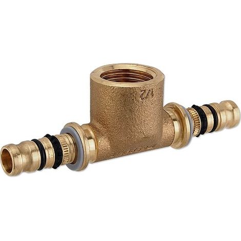 GEBERIT Mepla Press-T-Stück 16 x 2,25 mm - 1/2 Zoll IG - 16 x 2,25 mm - 601.360.00.5 (1/2)