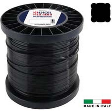 1PZ FILO PER DECESPUGLIATORE IN NYLON QUADRO PRO NERO - mm.4,4 in matassa da mt.460