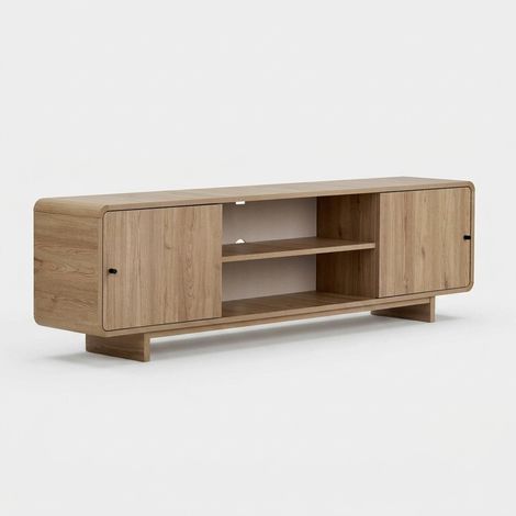 Modernes TV-Lowboard 180 cm in dunklem Holz Mirel - Eiche (1/5)