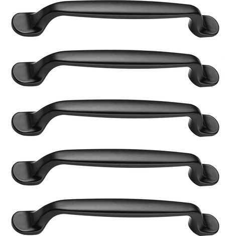 5 Stück Schwarze Möbelgriffe – Lochabstand 128 mm – Aluminiumlegierung – Für Möbel, Schublade, Schrank, Kommode, Küchen- und Schlafzimmerschrank