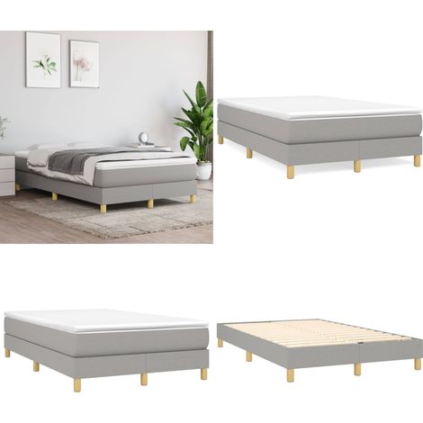 Boxspringbett mit Matratze Hellgrau 120x200 cm Stoff - Boxspringbett - Doppelbett - Betten - Matratze - Lattenrost - Home & Living (1/5)