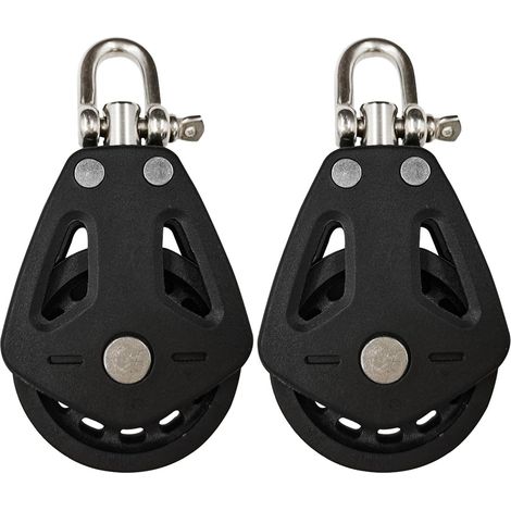 Pulegge per cavi, pulegge per barche per corde, 2 rulli girevoli in acciaio inox, dispositivo di sollevamento ad alte prestazioni in acciaio inox, cuscinetto singolo, ruota di trazione (1/4)