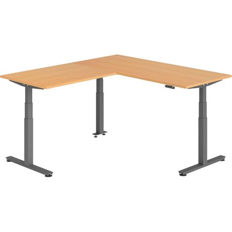 bümö Eckschreibtisch elektrisch höhenverstellbar L-Form Eckform: