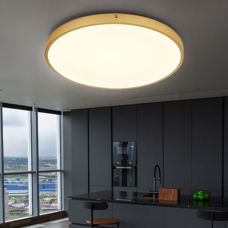 LED Deckenleuchte Wohnzimmerlampe Deckenlampe Esszimmerleuchte Flurlampe, Metall Kunststoff messingfarben, Abstrahlwinkel, 30W 2700lm 3000K warmweiß, D 45 cm (1/5)