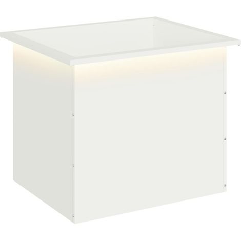 Jardinière de jardin avec LED Blanc 50 × 60 × 48 cm Acier