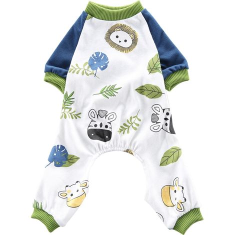 Pyjama Pour Chien En Coton Doux - Design Quatre Pattes Avec Taille Élastique - Vêtement De Nuit Rose Pour Animaux - 1 Pièce (1/5)