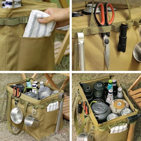 Sac de Rangement d'Outils de Jardinage Sac à Outils de Jardin Sac Fourre-Tout à Main Organisateur à la Maison pour Intérieur Extérieur (Noir) (1/3)