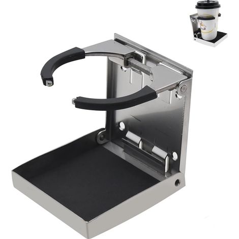 Universel Réglable Pliage en Acier Inoxydable Porte-Bouteille de Boisson,Porte Gobelet Bateau,réglable Tasse de Boisson Porte-gobelet pour Voiture, Bateau, Camion, Caravane, Van (1/5)