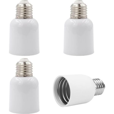 E27 zu E40 Lampenfassungsadapter in Weiß – 4 Lampenadapter zum Umwandeln einer Lampe E40 zu zwei E27-Lampen – Set mit 4 Lampenadaptern für LED-Lampen CFL (1/5)