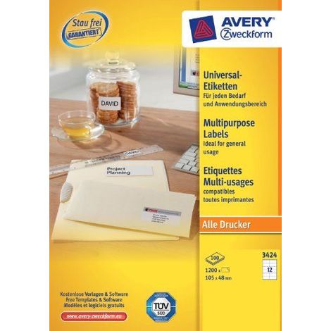 Avery 3424 etichetta per stampante (1/2)