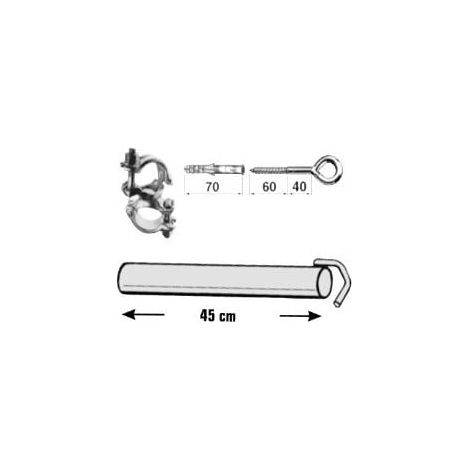 Altrad – Lot de 5 amarrages 0m45 – Traverses d'ancrage 49mm – Colliers articulés 49X49mm – Anneaux 120mm – Chevilles nylon 70mm – LOT004B