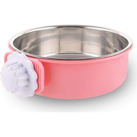 Gamelle amovible en acier inoxydable pour cage de transport, gamelle suspendue pour animaux de compagnie, petit distributeur d'eau et de nourriture pour chiens, chats et lapins. Accessoires pour anima (1/5)