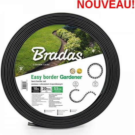 Bordure de jardin graphite foncé EASY BORDER longueur 10 M hauteur 55 mm