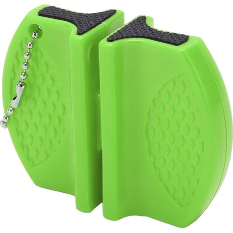 Taille-crayon portatif mini à double face multifonction pour couteau de poche, usage extérieur, vert (1/5)