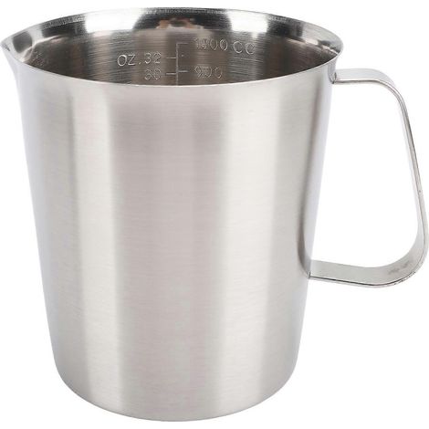 Tasse à mesurer avec graduations et bec verseur, en acier inoxydable 304, facile à nettoyer, pichet à lait pour café
