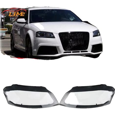 Cubierta de faro, material de policarbonato, lente transparente, compatible con Audi A3 8P S-line S3 RS3, fácil instalación, diseño duradero. (1/5)