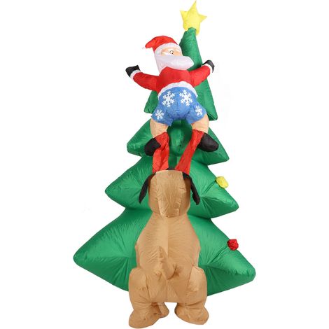 Sapin de Noël LED gonflable anti-morsure pour jardin extérieur, arbre décoratif lumineux 220-240V EU (1/5)
