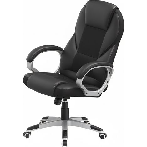 Fauteuil de Bureau Ergonomique Pivotant et Réglable en Hauteur 67 x 67,3 x 116-126 cm Noir (1/5)