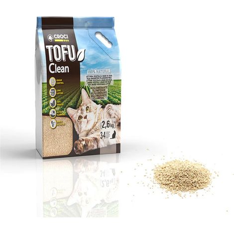 Litière pour chats Tofu Clean 6L - 2,6kg