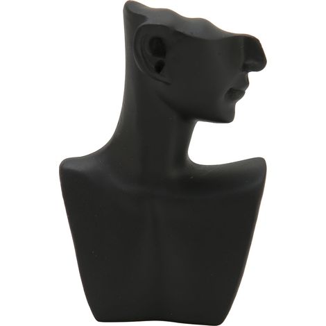 1 Buste mannequin, résine, noir, présentation colliers boucles d'oreilles, taille S, vitrine boutique