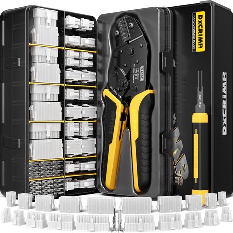 Pince à sertir, Kit de Sertissage 4,2 mm, Boîtiers et Contacts 2–20 voies (26–16 AWG/0,14–1,5 mm²) avec Pince à Cliquet et Extracteur pour ATX/EPS/PCIe, alimentation PC modulaire (1/5)