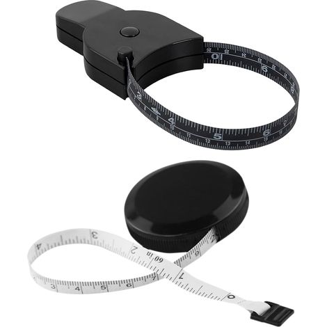 Lot de 2 Mètres Rubans Corps 150 cm, Rétractables pour Couture et Fitness Mesure précise de la taille, poitrine, hanches et bras idéal pour fitness, régime, couture, bricolage et circonférences. (1/5)
