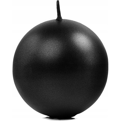 Metallische Kugelkerze, schwarz, 8 cm, 1 Stück.